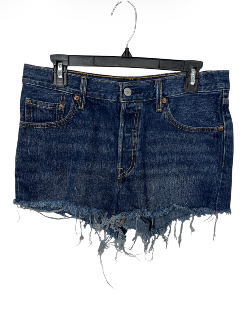 Levi’s 501 Button Fly Frayed Hem Denim Shorts, Women’s Size 29